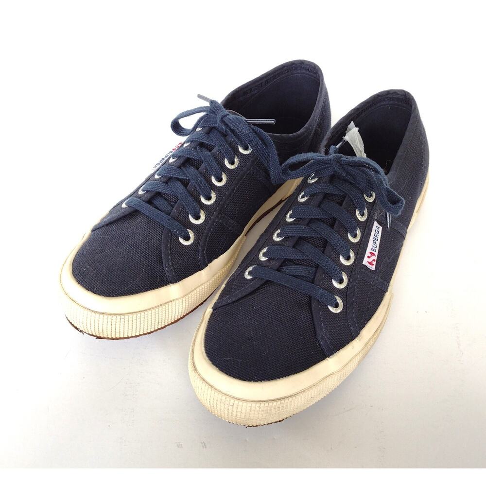 Superga Womens Navy Blue Canvas Low Top Sneakers Shoes - 9 M or 40 EU
